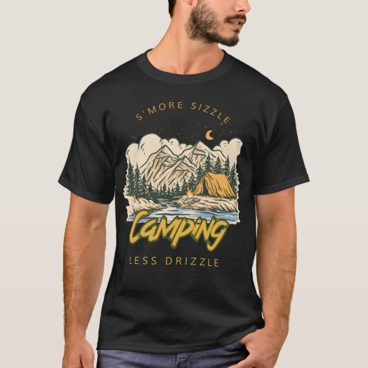 Smore Sizzle Minder Druppel Kamperen Vrouwen retro T-shirt (Voorkant)