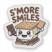 S'more Smiles Schattigee Kawaii kampvuur traktatie Sticker (Voorkant)