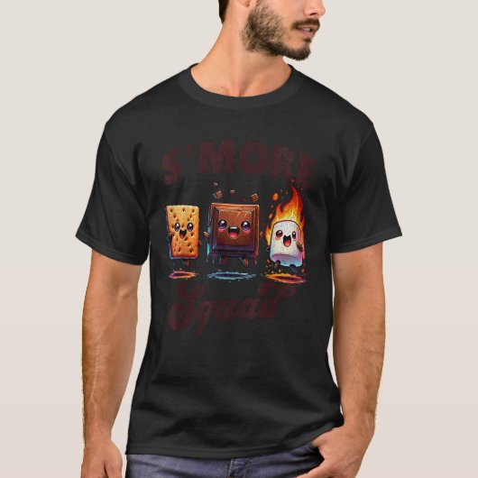 Smore Squad Camping Campfire Chocolade Marshmallow T-shirt (Voorkant)