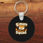 Smore squad marshmallow kampvuur kamperen ontwerp  sleutelhanger (Voorkant)