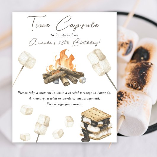 S'more Tijdscapsule 1e verjaardagsfeestje Poster