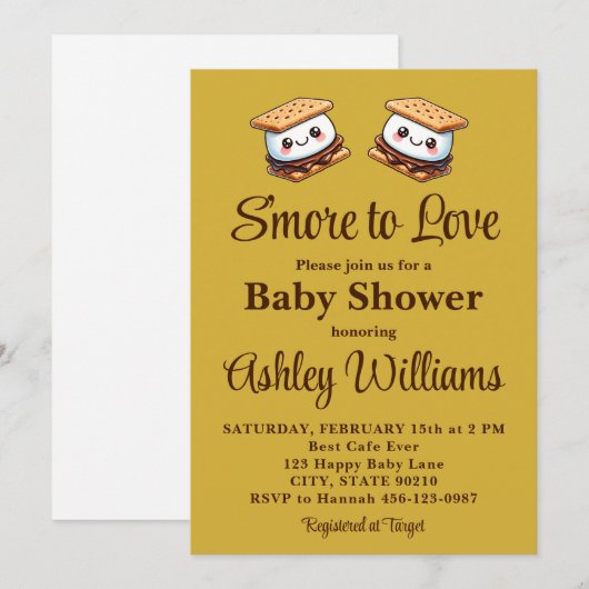 S'more to Love Baby shower Fun Herfst Herfstwinter Kaart (Voorkant / Achterkant)