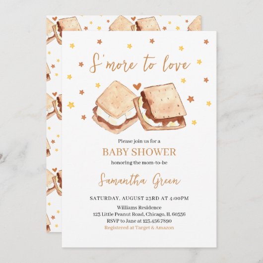 S'more to love Baby shower Kaart (Voorkant / Achterkant)