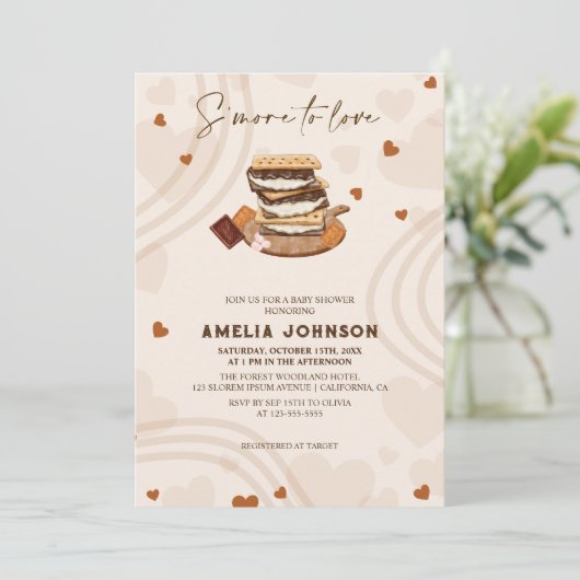 S'more to Love genderneutraal boho Baby shower Kaart (Staand voorkant)