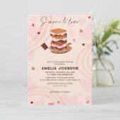 S'more to Love hart roze valentijnen Baby shower Kaart (Staand voorkant)