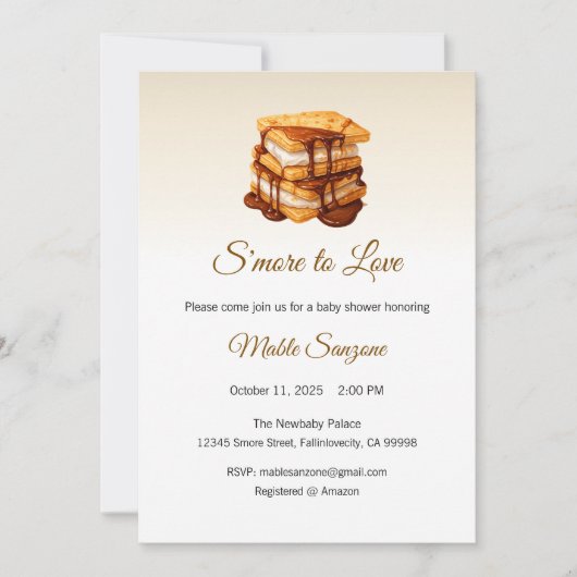S'more to Love Invitation, Baby shower Kaart (Voorkant)