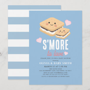 S'more to Love Kawaii Blue Boy Baby shower Kaart