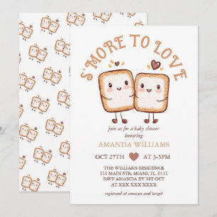 S'more to Love Kawaii Campfire Baby shower Kaart