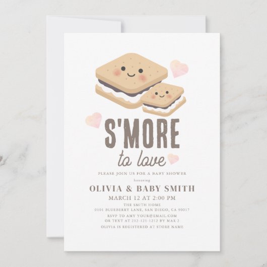 S'more to Love Kawaii Genderneutraal Baby shower Kaart (Voorkant)