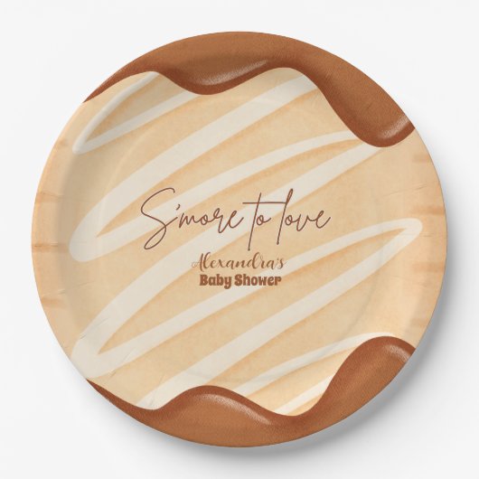 S'more to Love Kawaii Genderneutraal Baby shower Papieren Bordje (Voorkant)