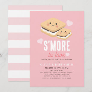 S'more to Love Kawaii Roze Meisje Baby shower Kaart