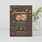 S'more to Love Wood String Lights Baby shower Kaart (Staand voorkant)