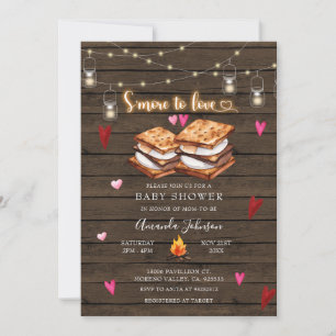 S'more to Love Wood String Lights Baby shower Kaart