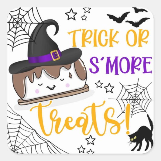 Smore trick or treat square sticker (Voorkant)