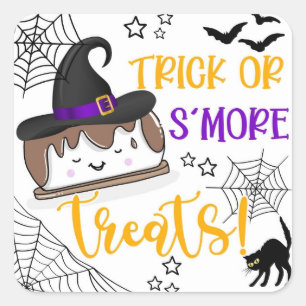 Smore trick or treat square sticker