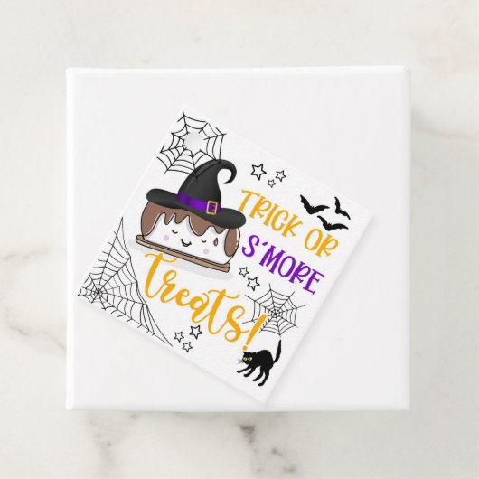 Smore trick or treat square sticker bedankjes labels (In situ)