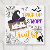 Smore trick or treat square sticker bedankjes labels (Voorkant)