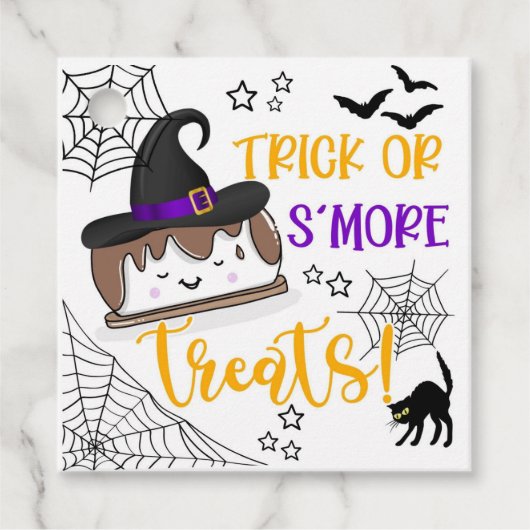 Smore trick or treat square sticker bedankjes labels (Voorkant)