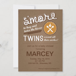 S'more Twin Baby shower Kaart