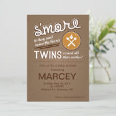 S'more Twin Baby shower Kaart (Staand voorkant)