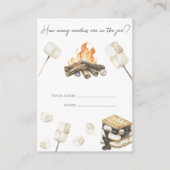 S'more vreugdevuur baby shower Hoeveel snoepjes Informatiekaartje (Voorkant)