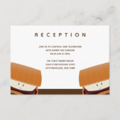 S'more Wedding White Brown Reception Informatiekaartje (Voorkant)