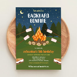 S'mores achtertuin kamperen kampvuur verjaardag kaart
