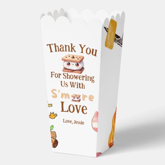 Smores Baby shower Dank u gunst tas Smore Bedankdoosjes (Voorkant)