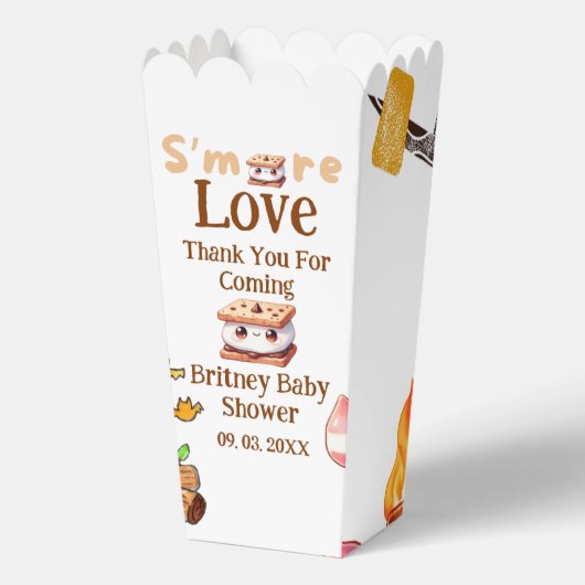 Smores Baby shower Dank u gunst tas Smore Bedankdoosjes (Voorkant)