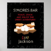 S'mores Bar Camping Verjaardagsfeest Sign Poster (Voorkant)