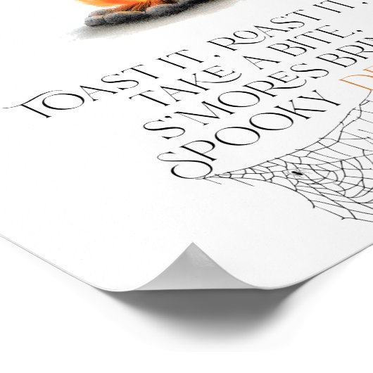 Smores Bar Little Boo Baby shower Halloween Poster (Hoek)