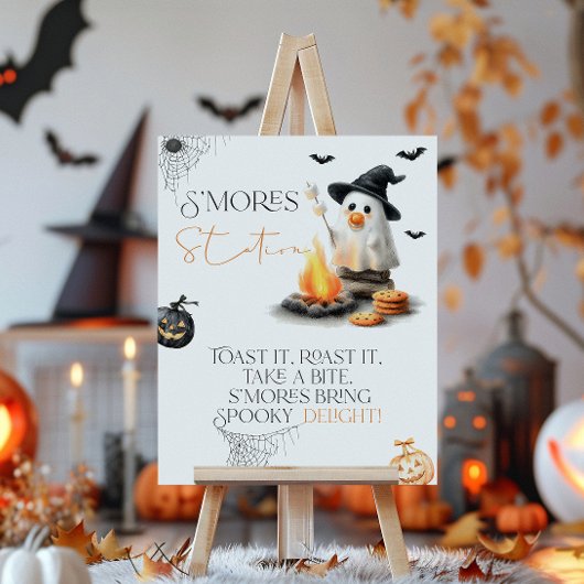 Smores Bar Little Boo Baby shower Halloween Poster