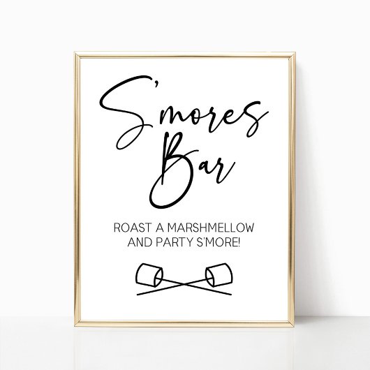 S'Mores Bar Marshmallow Laten we feestje's meer te Poster