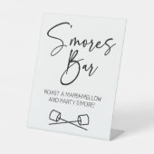 S'Mores Bar Marshmallow Roast Laten we feesten Reclamebord Met Voetstuk (Voorkant)