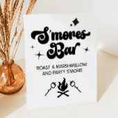 S'Mores Bar Marshmallow Roast Laten we feesten Reclamebord Met Voetstuk