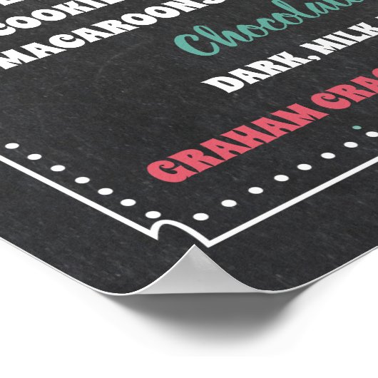 S'mores Bar Menu Partijbord Poster (Hoek)