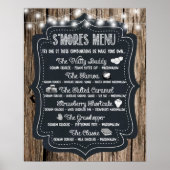 S'mores Bar Poster Afdruk Huwelijksbord Houten (Voorkant)