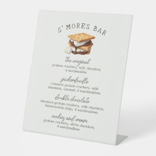 S'mores Bar Recept Bord Herfst Kampvuur Buiten Reclamebord Met Voetstuk