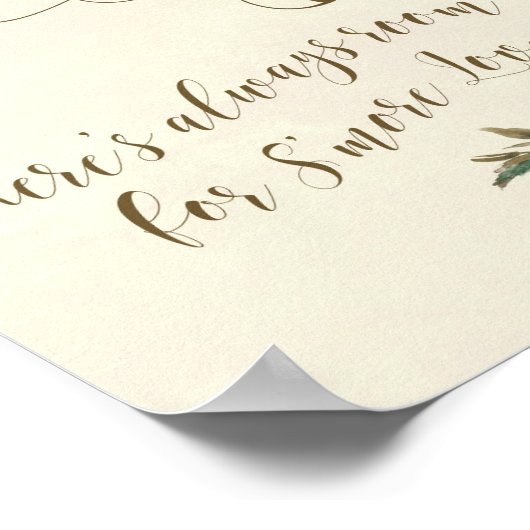 Smores Bar teken ivoor florale bruiloft bbq Poster (Hoek)