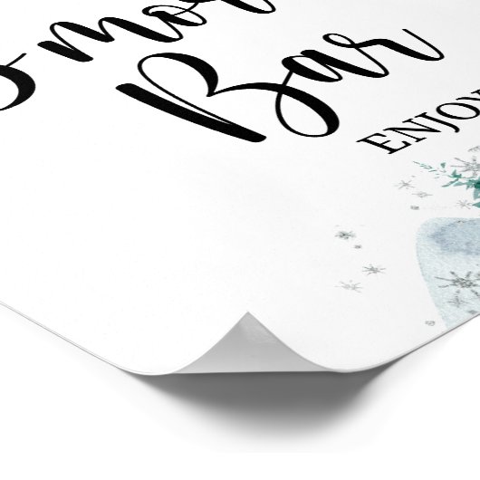 S'Mores Bar Teken Rode Winter Kerstboom Vrachtwage Poster (Hoek)