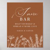 S'mores Bar Verbrand Sinaasappel Wildflower Trouwb Poster (Voorkant)