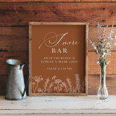 S'mores Bar Verbrand Sinaasappel Wildflower Trouwb Poster