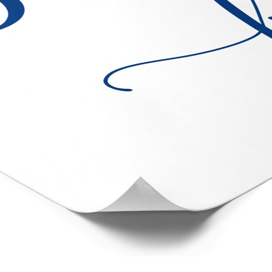 Smores Bar Wedding Sign in Navy Blue Calligraphy Poster (Hoek)