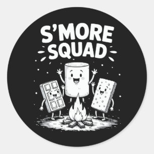 S'mores-bende Camping Kampvuur Schattig Marshmallo Ronde Sticker