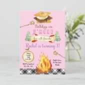 Smores Birthday Invitation, S'mores Invitation Kaart (Staand voorkant)