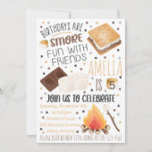 Smores Birthday Invitation, Smores Invitation Kaart (Voorkant)