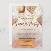 S'mores Birthday Party Invitation – Cozy Campfire Kaart (Voorkant)