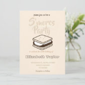 S'mores Birthday Party Invitation – Cozy Campfire Kaart (Staand voorkant)
