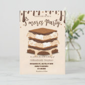 S'mores Birthday Party Invitation – Cozy Campfire  Kaart (Staand voorkant)