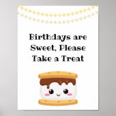 Smores Birthday Party Sign Poster (Voorkant)